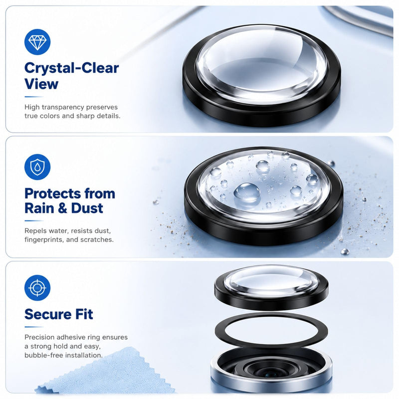10 PCS Car Camera Lens Protector, Backup Camera Lens Cover with Clear Visibility, Protective Film for Car Cameras, Rain Protection Solution