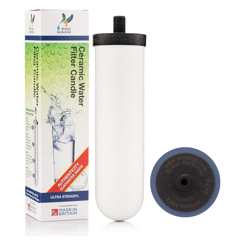 British Berkefeld 7" Ultra Sterasyl Ceramic Gravity Filter Cartridge, 1 Pack, Reduces Contaminants, Suitable For All Gravity Cans, Improves Taste & Odour, NSF Certified Candle Element