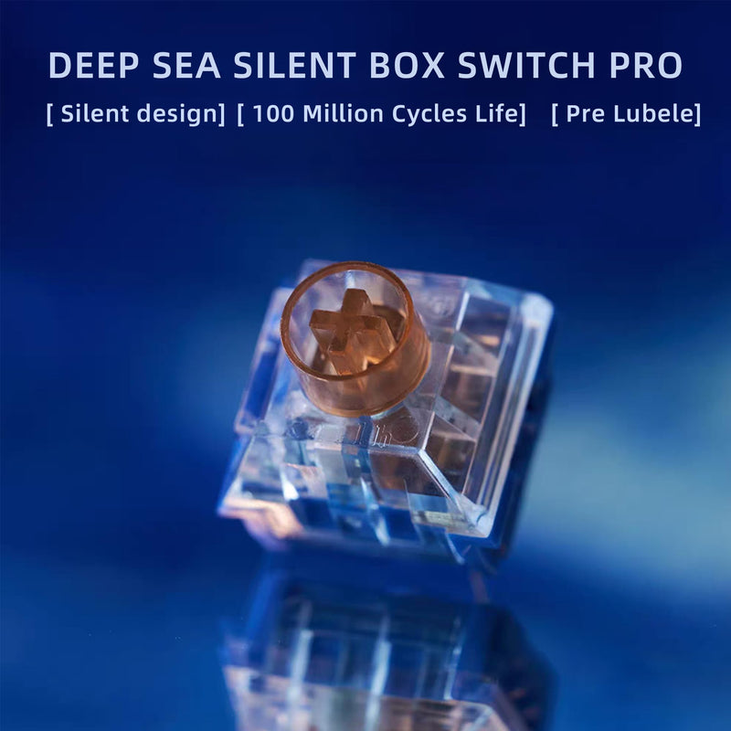 Kailh Box Whale Pro Silent Mechanical Keyboard Switch,Deep Sea Silent Tactile 3-Pin 45gf Waterproof Dustproof Quiet Pre-Lubed Switches(Whale Tactile,45Pcs) 45PCS
