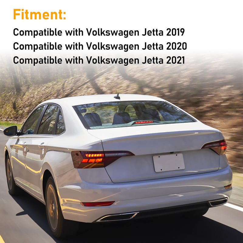 Compatible with Volkswagen Jetta Sedan Rear Bumper Reflector 2019-2021,Left Driver & Right Passenger Side Red Marker Trim Replace for 17A945105,17A945106,Jetta Back Reflector Light W/O Bulb,2PC 19-21 Jetta Rear Reflector