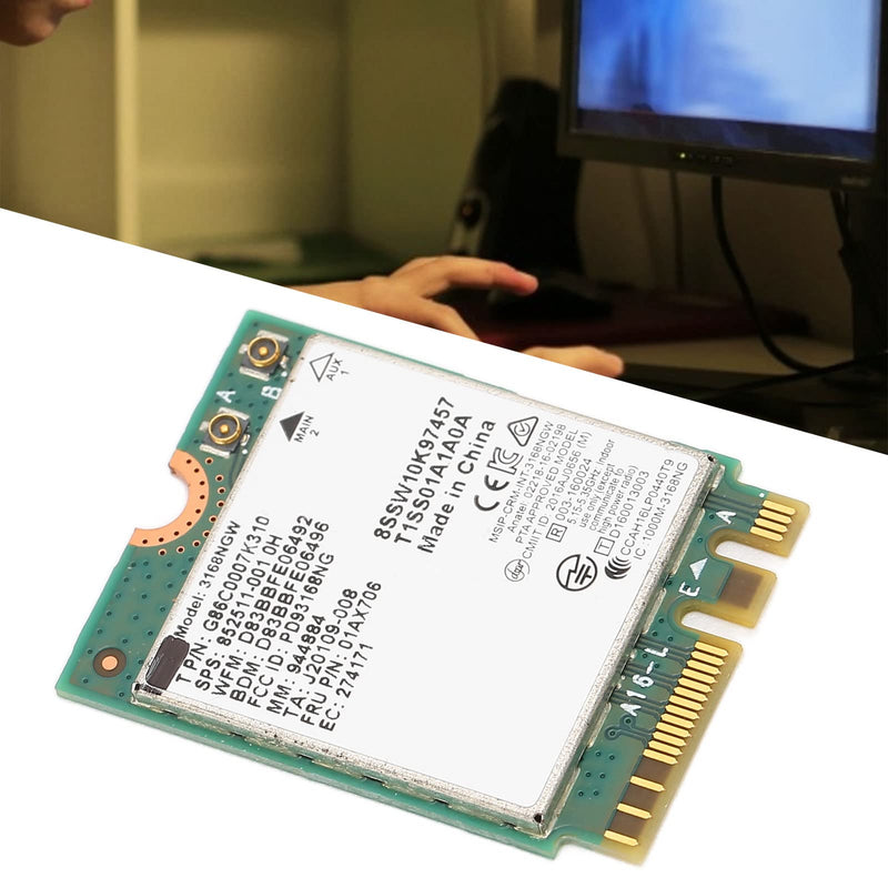 WiFi Module Dual Frequency Network Card 3168ngw Wireless Module Wireless Module 3168ngw Ac Ngff M.2 2.4g 5g Dual Frequency 600mbps Bt 4.2 WiFi Network Card