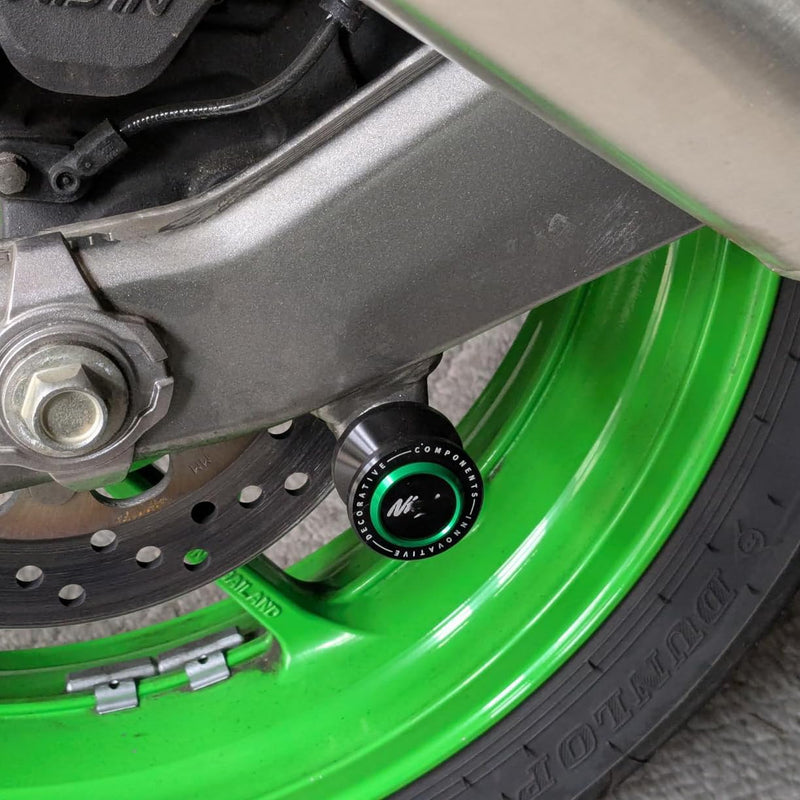 8MM Swingarm Spools Fit For Ninja 400 650 1000SX ZX-6R ZX-10R ZX-25R 2023 2024 2025 Rear Frame Stand NINJA 400 650 Swingarm Spools Frame Sliders ZX6R Accessory ZX10R Accessories BK black