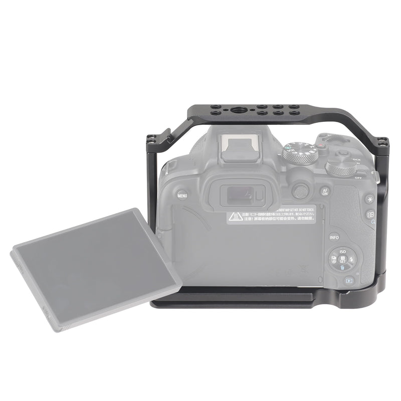 Camera Cage for Canon EOS R10, Built-in NATO Rail | Cold Shoe, Arca-Swiss Quick Release Plate, ARRI 3/8"-16 & 1/4"-20 Threaded Holes for Tripod Gimbal Stabilizer