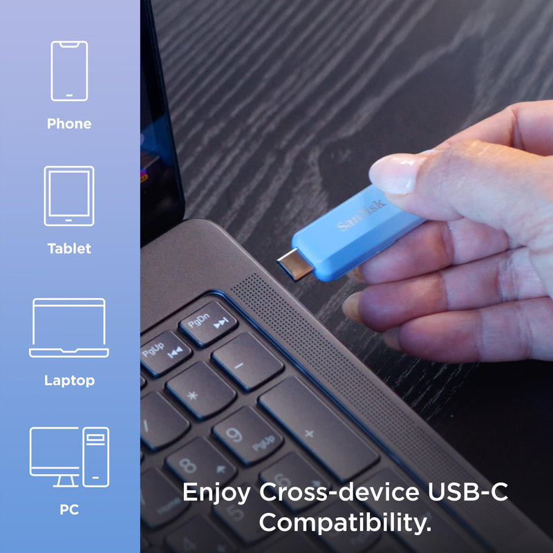 SanDisk 1TB Creator USB-C Flash Drive - Up to 400MB/s, USB Type-C – Compatible with Laptops and Tablets- 3 Months of Adobe Lightroom Included - SDCZ75C-1T00-G46