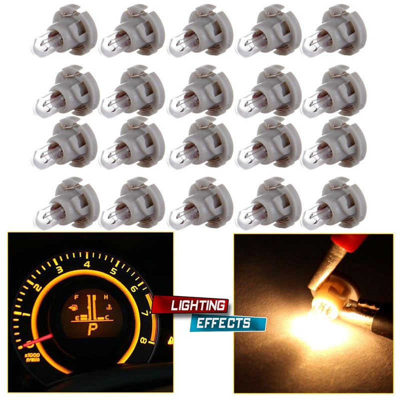 cciyu 20 Pack Warm White T4/T4.2 Neo Wedge Halogen A/C Bulb Replacement fit for A/C Light