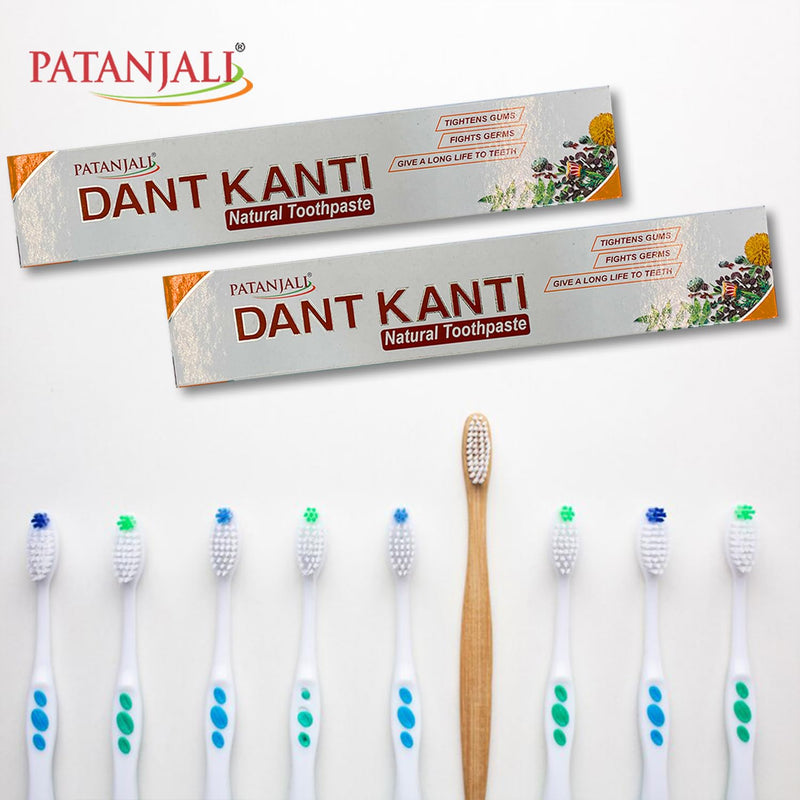 Patanjali Dant Kanti Natural Toothpaste 100gm / 3.38 fl oz - (Pack of 10)