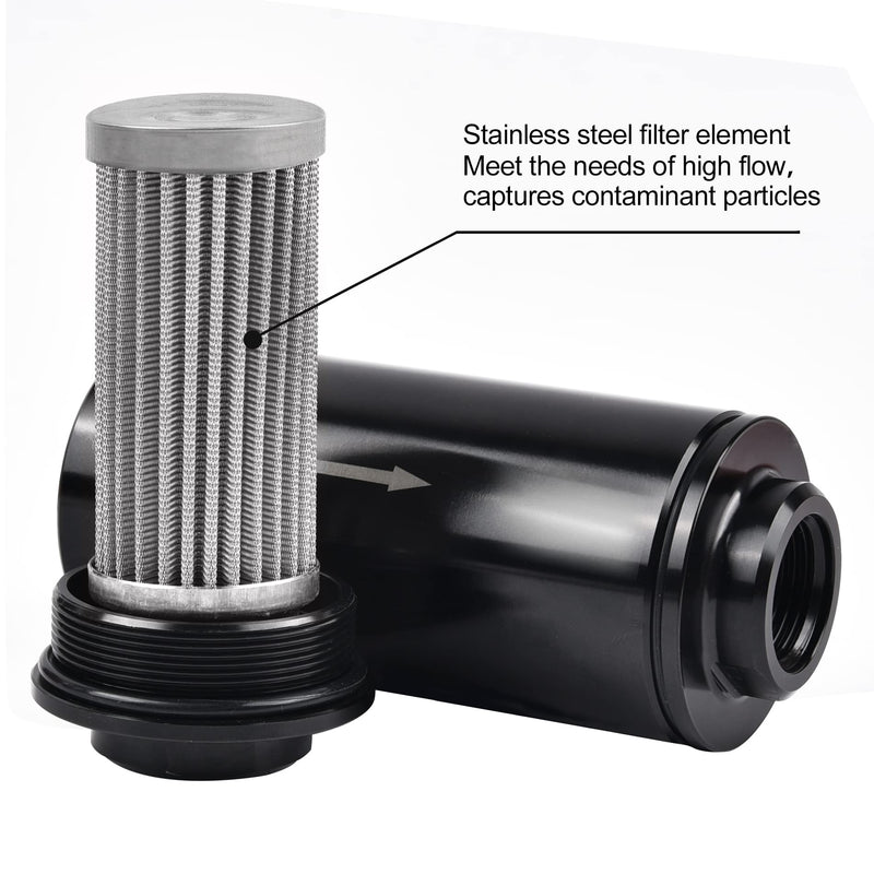 EVIL ENERGY 6AN 8AN 10AN Inline Fuel Filter 10 Micron 50MM Aluminum