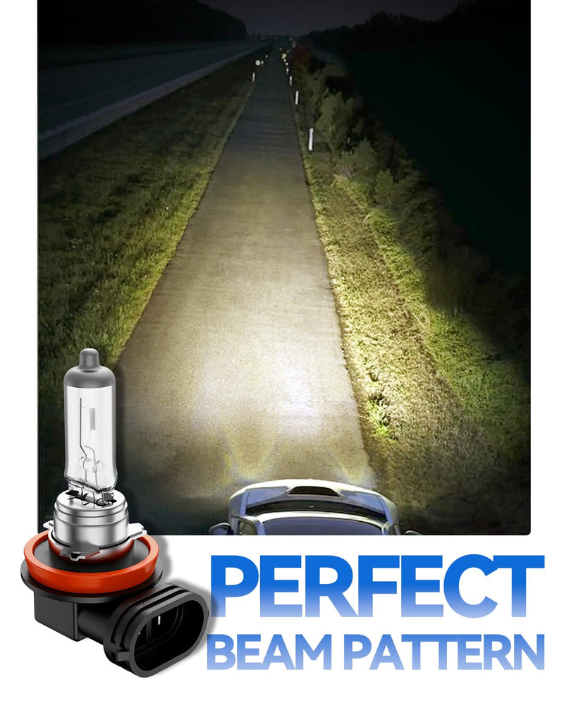 H11 Halogen Headlight Bulb, 2Pcs 12V 55W H11 Halogen Bulbs Replacement for Car Truck Headlight Bulb, Amber Yellow Amber 3800K H11 H8 H9