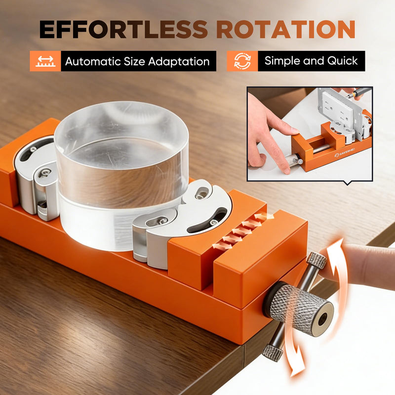 SakerNeo Fractal Vise, Mini Vise Clamp, Self-Adjusting Drill Press Bench Vice, CNC-Machined Aluminum Alloy Jaw Clamp for Irregular Shapes on Home Improvement, Workbench, DIY, Woodwork (Orange) Orange