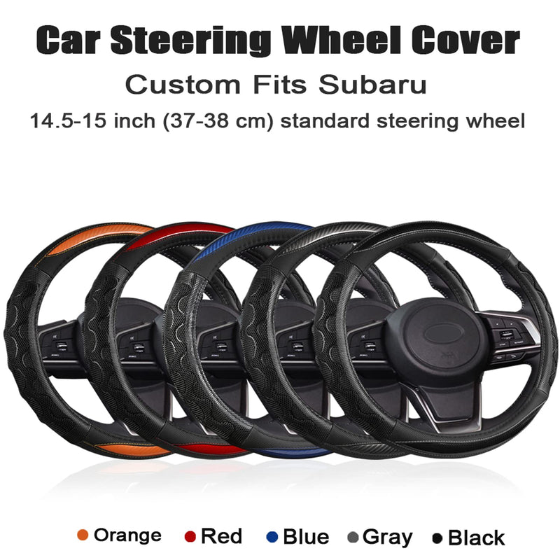 GIANT PANDA Steering Wheel Cover for Subaru Forester, Car Steering Wheel Cover for Subaru Outback and Crosstrek - Orange Round-Shaped