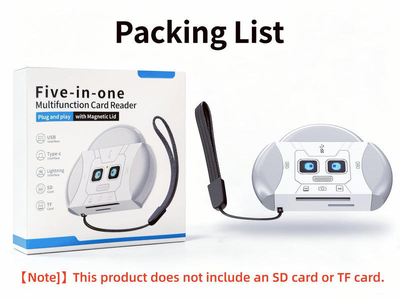 SD Card Reader 5-in-1 Type-C USB 3.2 for iPhone | USB-A & USB-C, SD & MicroSD, 5Gbps, plug & play, for iPad, MacBook, Android, PC, camera, laptop, phone