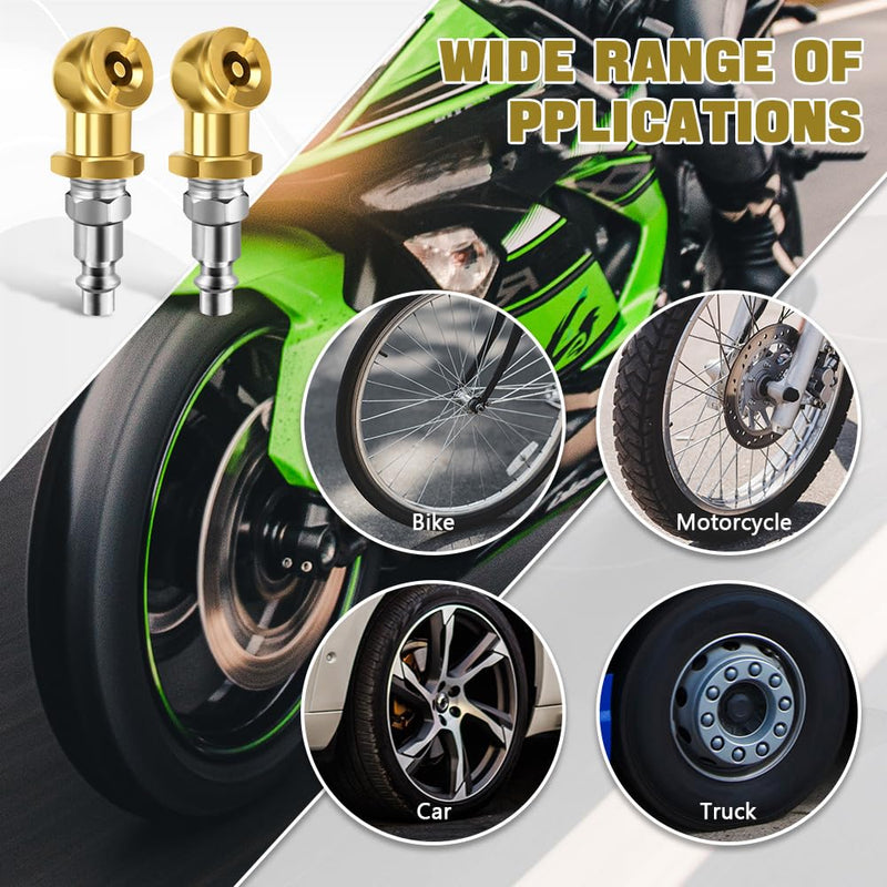 2PCS Ball Air Chuck, Closed Ball Air Chuck with 1/4" NPT Standard Quick Plug, Portable Ball Tire Air Nozzle Hose Connect Tool, Tire Inflator Gauge Air Compressor Accessories