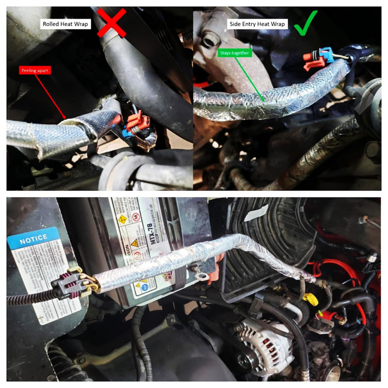 13mm - 1/2" Self Closed Aluminized Sleeve Heat Shield Protection Side Entry High Temp for Hoses, Wire Harnesses, Cables, Automotive, Exhaust 39" (1 Meter) 13mm - 1/2" Dia - 39" Long
