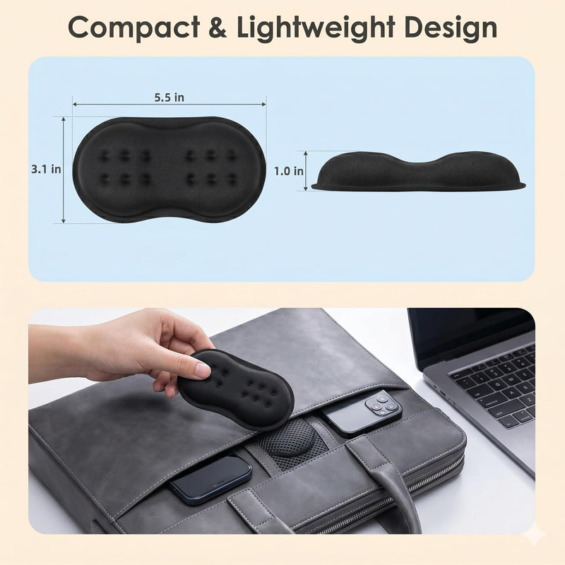 Wrist Rest for Mouse - Ergonomic Memory Foam Computer Wrist Support Pad, Massage Holes Design for Wrist Pain Relief (5.5 x 3.1 x 1 in, Black)
