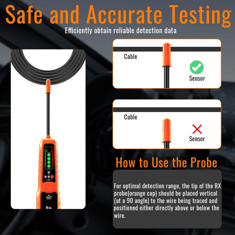 ATDIAG Automotive Wire Tracer, 6–42V DC Open & Short Circuit Tester with Fuse, Circuit Tracer/Fault Probe Tester/Electrical Tester for Cars, Trucks, Motorcycles