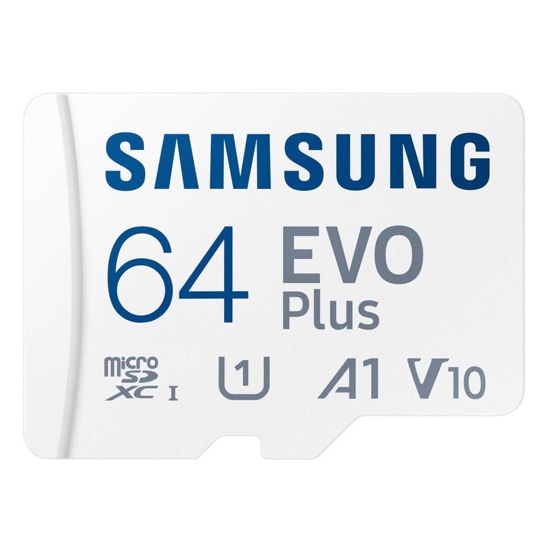 SAMSUNG EVO Plus microSD Memory Card + Adapter, 64GB microSDXC, Speeds Up to 160 MB/s, UHS-I, C10, U1, V10, A1, Upgrade Storage for Phones, Tablets, Gaming Consoles, DSLR Cameras, PCs, MB-MC64SA/AM 64 GB