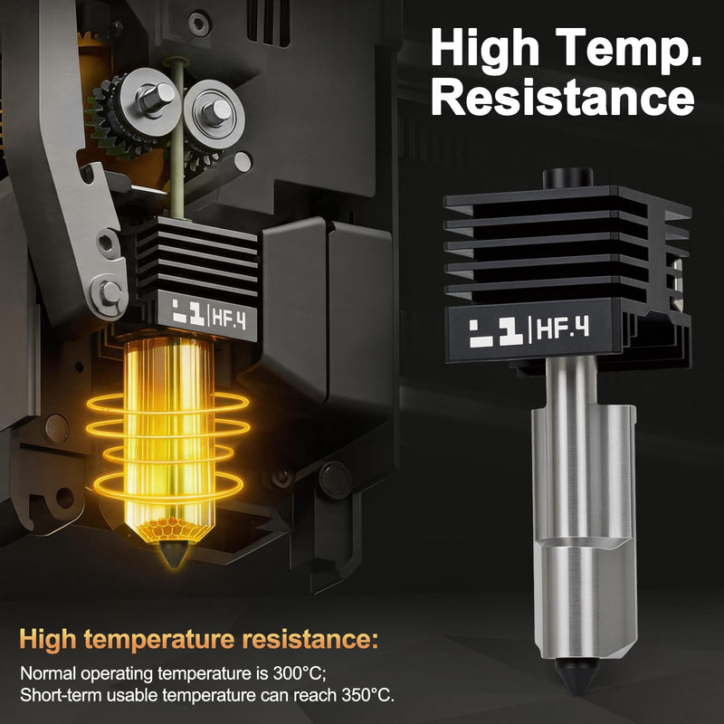 P2S High Flow Hotend Kit with Hardened Steel Nozzle for Bamboo lab H2D/H2S/H2C/X2D/P2S 3D Printer, Save 30% Time Print Head, One-Piece Integrated Design for Reduced Clogging (0.4mm) 2-Pack Nozzle 0.4mm
