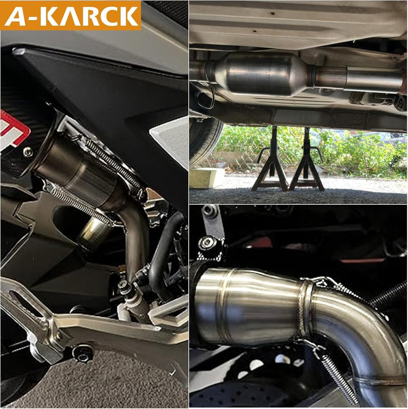 A-KARCK Exhaust Adapter Connector 2" ID to 2.25" ID, Exhaust Pipe Reducer 4" Overall Length Stainless Steel