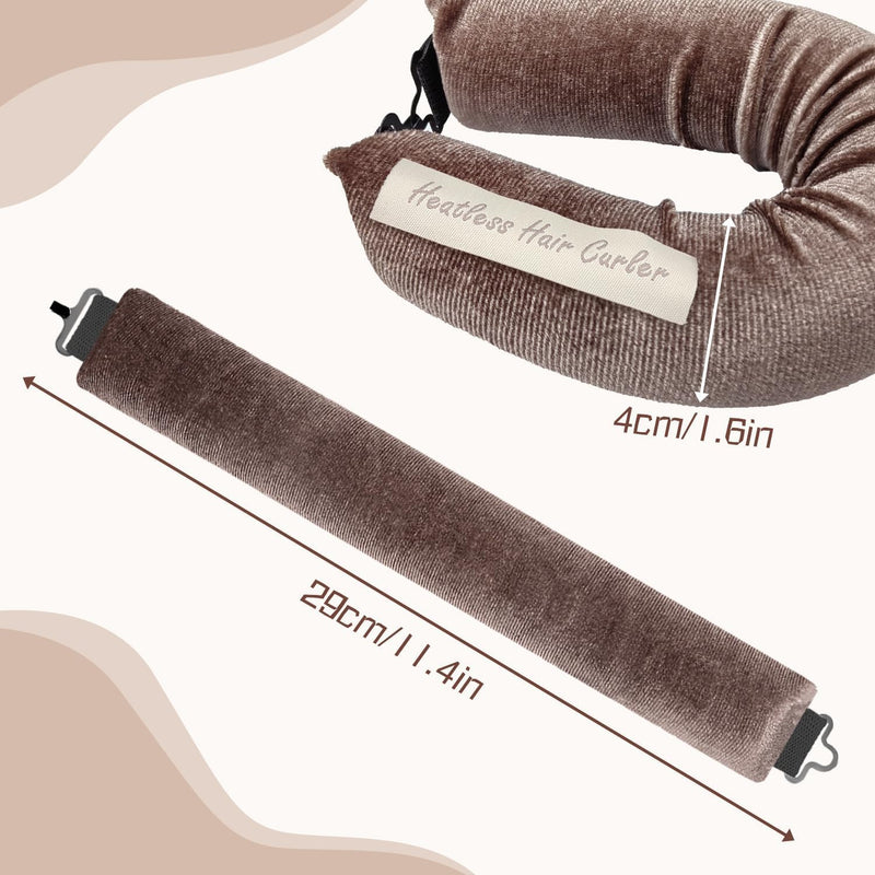 3PCS Heatless Curlers, No Heat Overnight Curls for Long Hair 3PCS Brown
