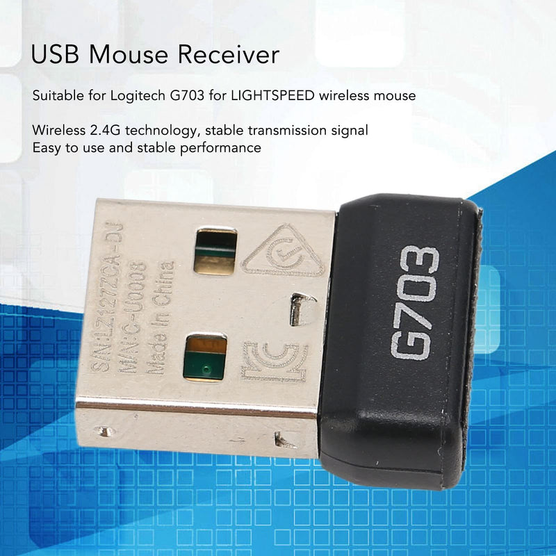 USB Receiver for G703 Lightspeed, 2.4 GHz Replacement for Desktop PC Laptop, Plug and Play