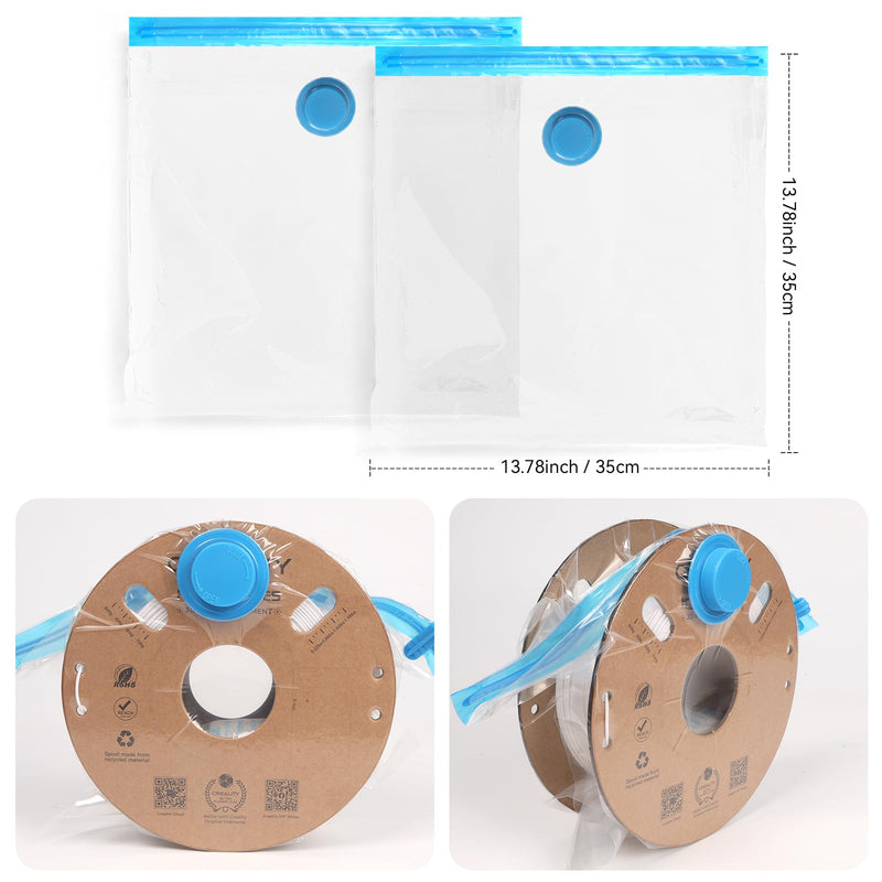Creality 3D Printer Filament Storage Bags, 12 PCS Reusable 35x35 cm Filament Vacuum Storage Bags for 1kg 3D Filament Storage, Dustproof & Moisture-Proof Filament Bags for ABS PETG PLA Storage 12 Refill Bags (1kg Each)