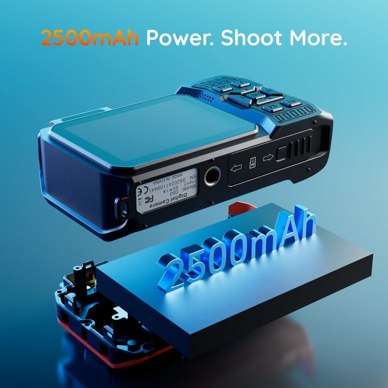 8K Underwater Digital Camera - MaxMango 70MP 33FT Waterproof Camera with 64G Card - Underwater Camera for Snorkeling Floatable Dual-Screen Selfie 2500mAh Battery Point and Shoot Digital (Orange)