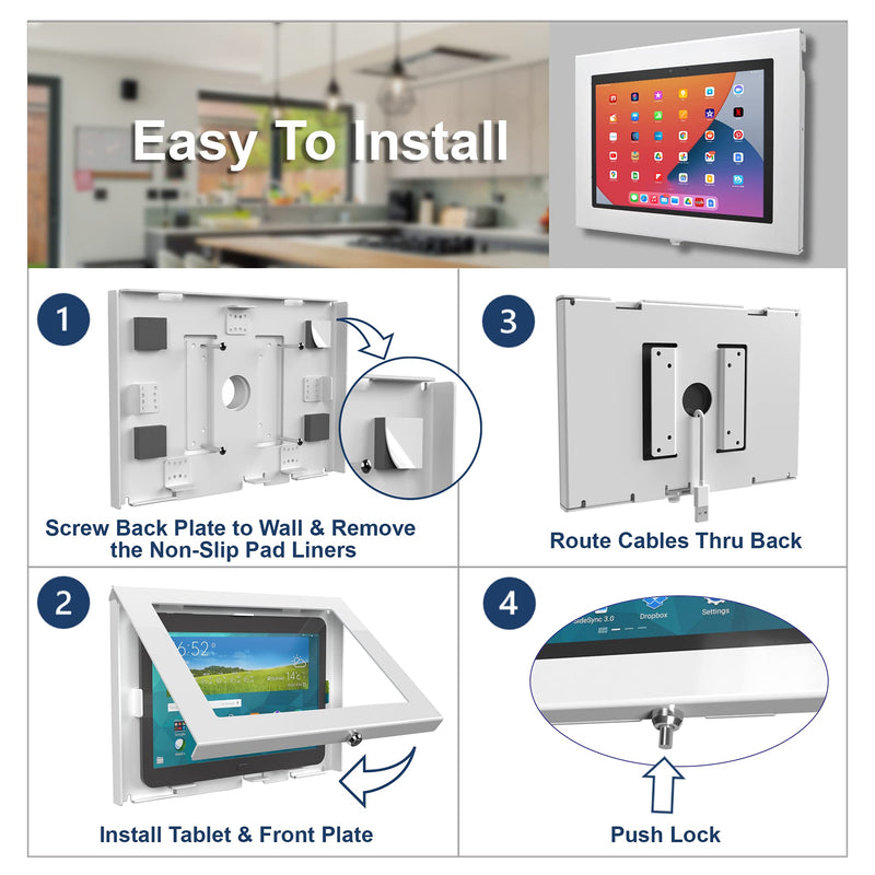 TABcare Locking Security Metal Case for Apple iPad 7/8/9 10.2" Tablet for Kiosk, POS, Store, Show Display (White, iPad 7/8/9 10.2) White iPad 7/8/9 10.2"