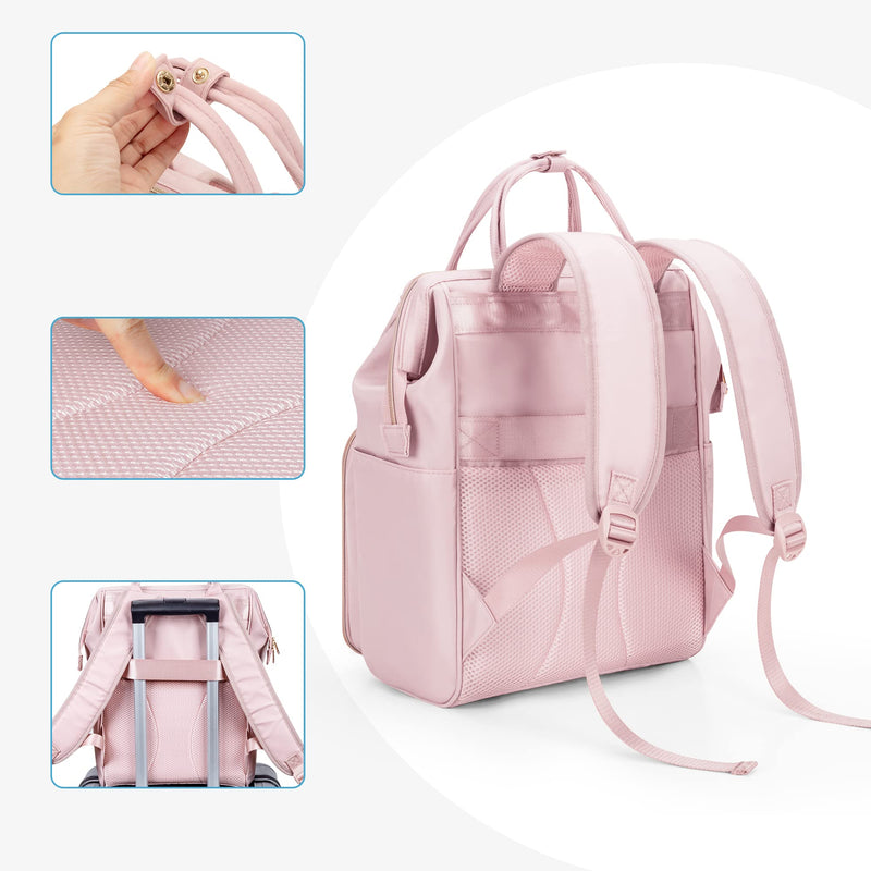 Fasrom Nurse Backpack, Nursing Clinical Bag with Laptop Sleeve, Pink | Medical Supplies Storage Bag, Multiple Pockets for Nurses, Nursing Students, Health Professionals, Empty Bag Only