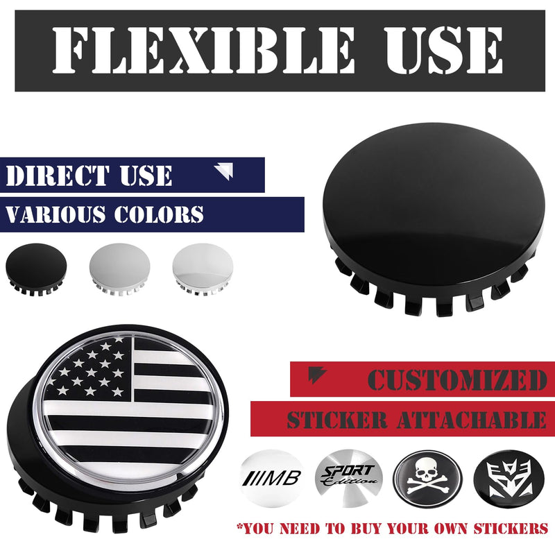 KitsPro 3.25Inch 83MM Wheel Center Caps for Rim Hub Caps, Pack of 4 (Gloss Black, Outer 83MM, Inner 73MM) Outer 83MM , Inner 73MM Gloss Black