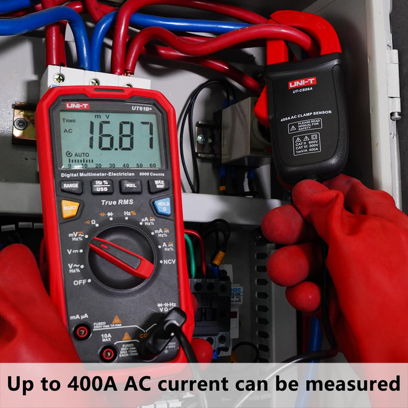 UNI-T UT-CS06A 400A AC Current Clamp Sensor, UT196/UT139C/UT117C Multimeter Option Current Clamp