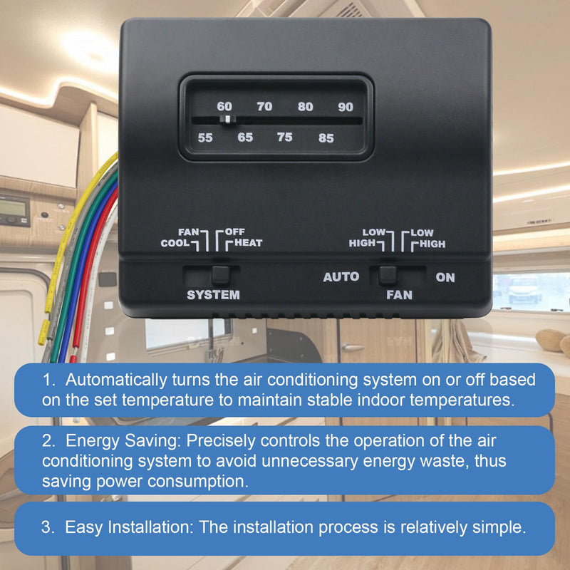 7330F3852 RV Thermostat for Coleman Mach RV Thermostat Heat/Cool 7330F3852 Air Conditioner Parts Single Stage Heating/Cooling Control