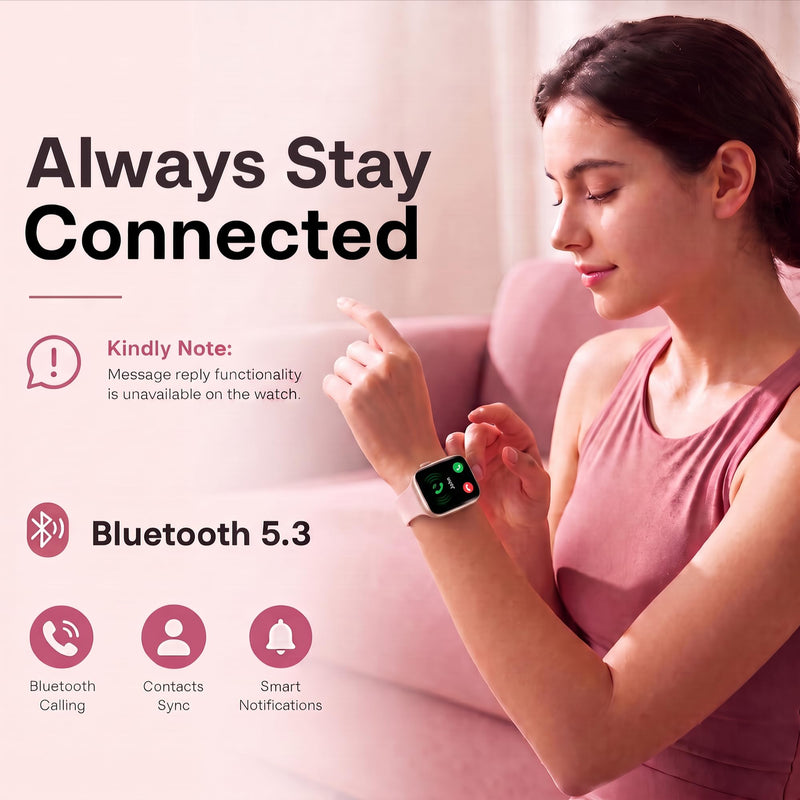 Smart Watch for Women, Bluetooth Answer/Make Calls, 1.83"HD Screen, 2 Bands | IP67 Waterproof Fitness Tracker, Heart Rate/Sleep Monitor, DIY Dial, Multi-Sport Modes Pedometer, Smartwatch for iOS/Android Rose Gold