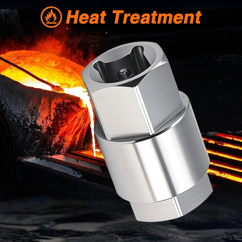 CNC 1/2’’ Drive High Pressure Oil Rail Nipple Cup Ball Tube Oil Rail Leak Repair Kit Install Removal Socket Tool Compatible with 2003-2007 Ford 6.0L Diesel F-250 F-350 F-450 Super Duty