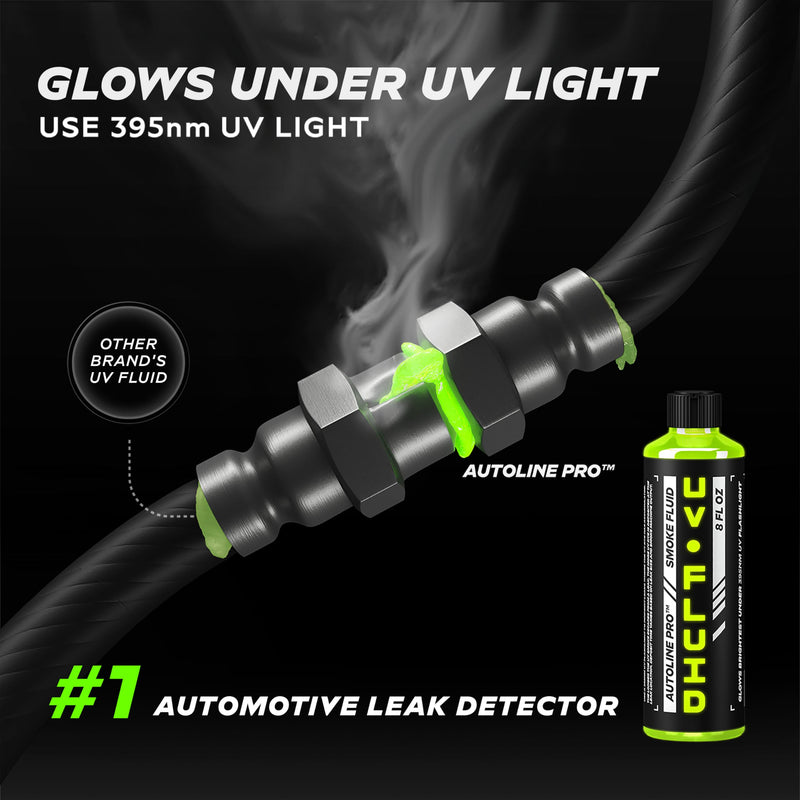 [AUSTRALIA] - AutoLine Pro UV KIT for Smoke Machine Leak Detection with Brightest & High Smoke Density UV Fluid, UV Premium Adjustable Goggle, and 395nm WAVELENGTH Ultraviolet UV Flashlight for EVAP Vacuum leaks