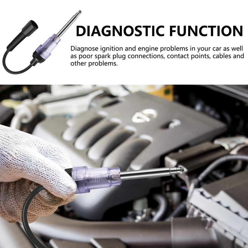 Wuyaoyao Inline Spark Plug Tester, Engine Ignition Tester Straight Boot Ignition Tester, Small Armature Diagnostic Detector Tool for Automotive, Car, Lawnmower, Motorcycles, Internal External Engine