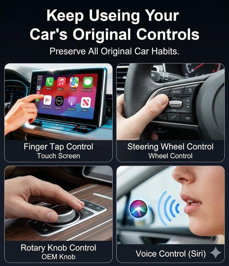 2026 Upgraded Wireless CarPlay Adapter for Factory Wired CarPlay Cars, Fast 5GHz WiFi Smart Car Audio Dongle, Plug & Play, No Audio Delay, Low Latency, Mini Size,Black Black