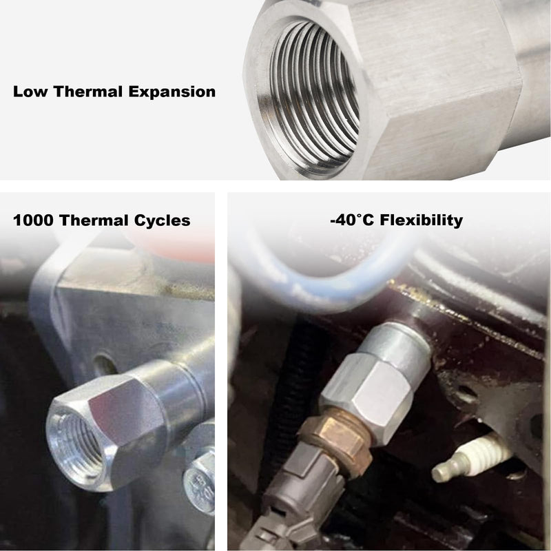 Stainless Steel Coolant Temperature Sensor Adapter M16 1.5 to 1/8 NPT,LS Swap Oil Pressure Sensor Adapter M12 1.5 to 3/8 NPT for All GM LS Engines LS1 LSX LS3 5.3L 6.0L 6.2L