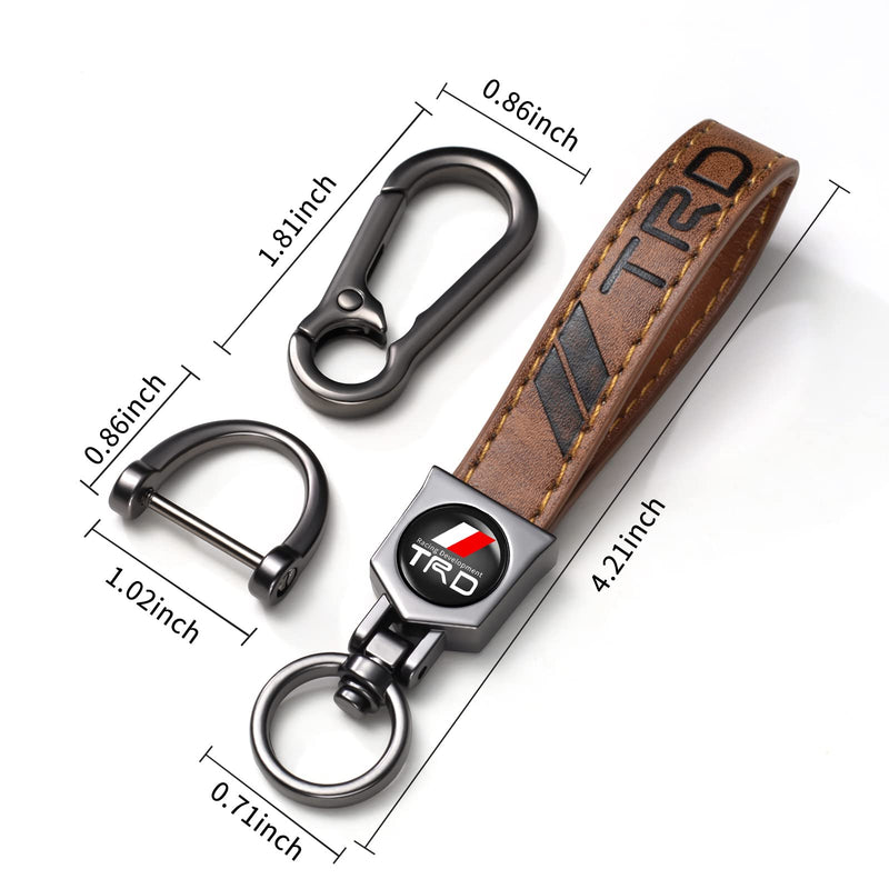 for TRD Keychain, Car Keychains Suitable for TRD Racing Development Sequoia Tundra Tacoma 4Runner PRO, Key Chain Keyring with Logo With Unisex Car Accessories,Family Present Brown Xma2