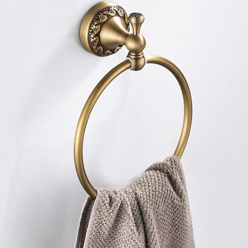 Towel Ring Antique Brass Hanger Hand Towel Holder for Bathroom Kitchen Accessories Wall Mounted,Pattern Carving Design