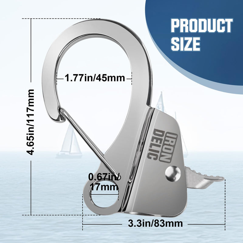1-2x Stainless Steel Boat Anchor Hook, Quick Release Knotless Anchor System for 3/8''- 5/8'' Boat Anchor Rope, Fit for Small Boat Pontoon Kayah, Easy to Use, Holds 9000 lbs 1 Pack