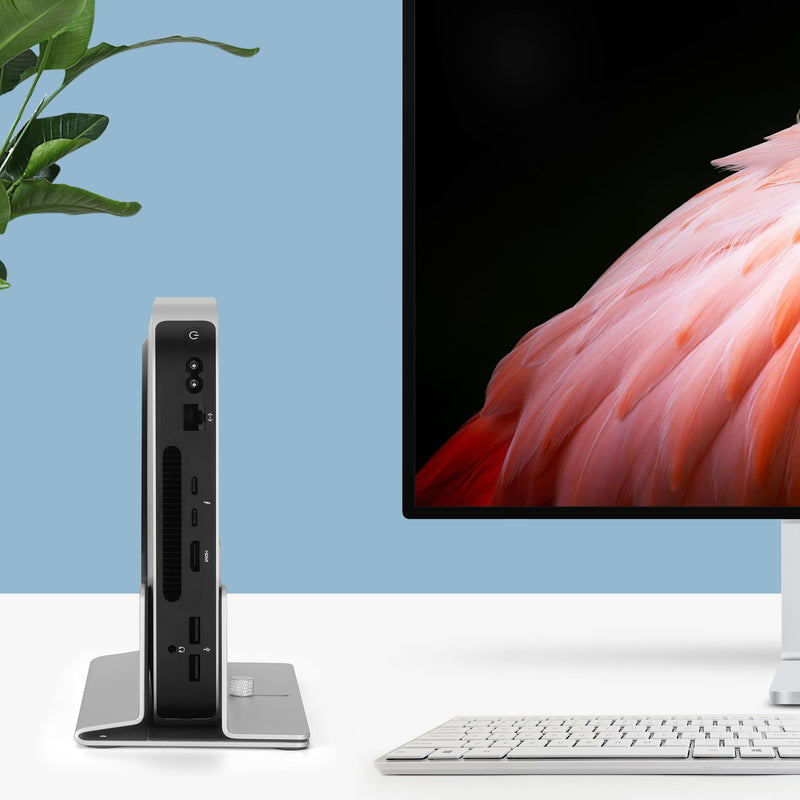 Adjustable Mac mini Stand Aluminium Vertical Laptop Holder Desk Mount - Universal Fit for Mac mini 2005-2023, Compatible with Laptop and Mini PC - Slot Width (10-52mm/0.4-2 inch) Silver for Mac Mini 2005-2023