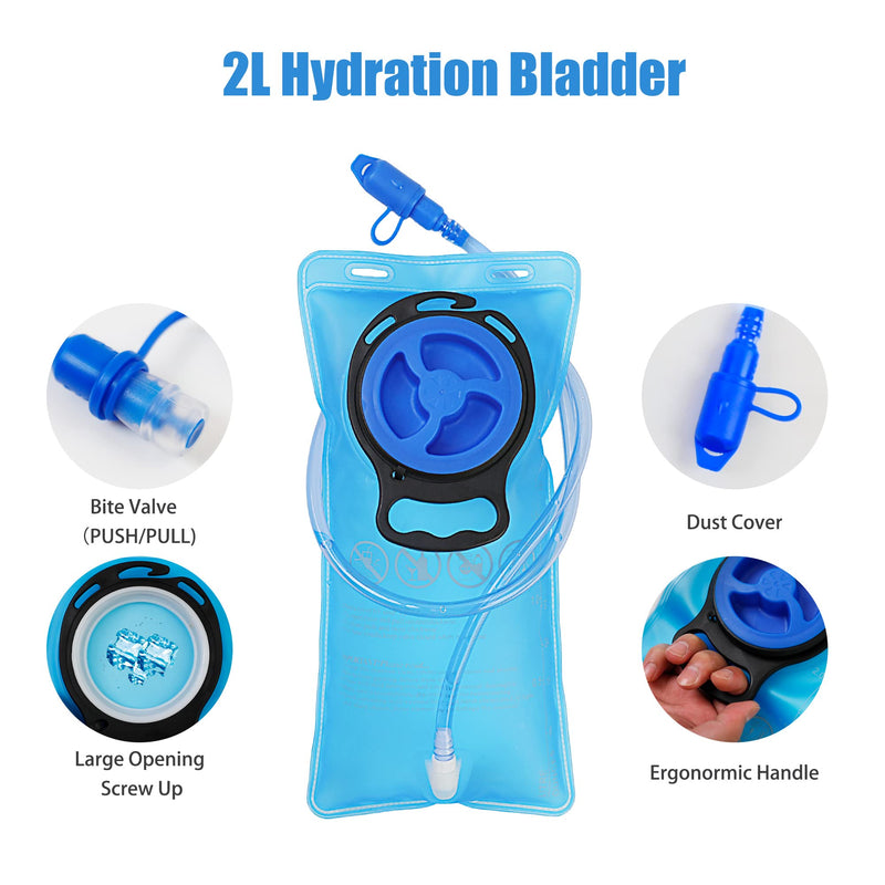 Reflective Hydration Backpack, Hydration Pack - Water Backpack with 2L/3L Hydration Bladder, Essential for Festivals - Rave Hydration Pack for Hiking, Running, Cycling, and Festivals Pearl White 2L Bladder