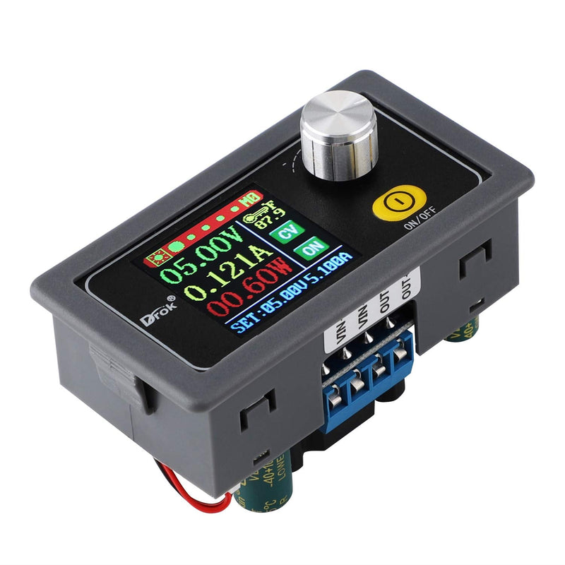 DROK Adjustable Voltage Regulator DC, Buck Boost Converter 6.0V-36V 9v 12v to DC 0.6-36V 24v 5A Power Supply Panel, Constant Current Volt Step Up Down Module Buck Boost 6-36V to 0-36V 80W