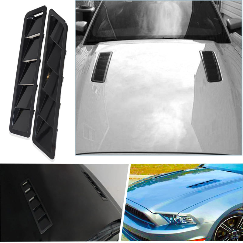 YESHMA Car Hood Vents Scoop Bonnet Cover Hood Intake Scoop Louvers Cooling Intake Vent Cover (Gloss Black)