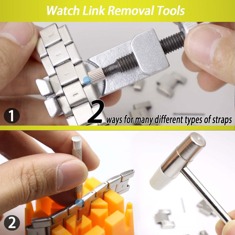 Watch Battery Replacement Tool, Watch Repair Kit, Watch Link Removal Kit, Watch Screwdriver, Watch Holder, Spring Bar, Tweezers with 60pcs Watch Batteries