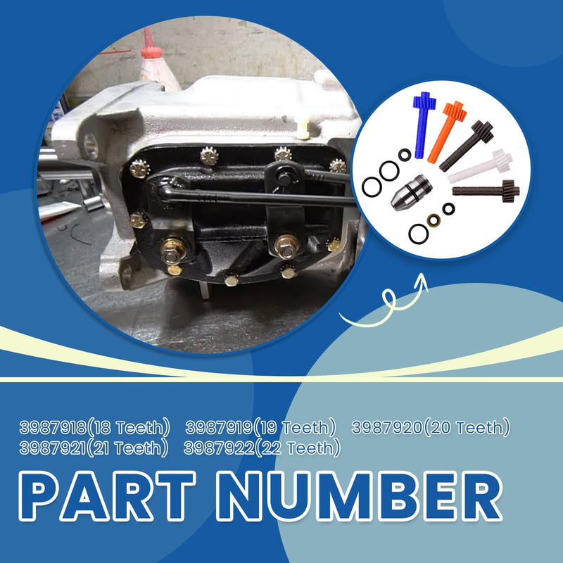 18 19 20 21 22 Teeth Speedometer Driven Gear and Bullet Kit,Gears are Used in Muncie, GM T10, GM Super T10, Saginaw 3 & 4 Speed, GM T5, Powerglide, 200 & 350 transmissions
