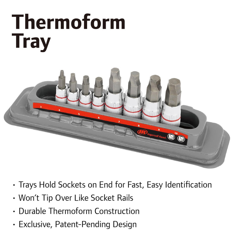 Ingersoll Rand 8 Pc. Tech Solutions Bit Socket Set - Metric- 752041, Silver