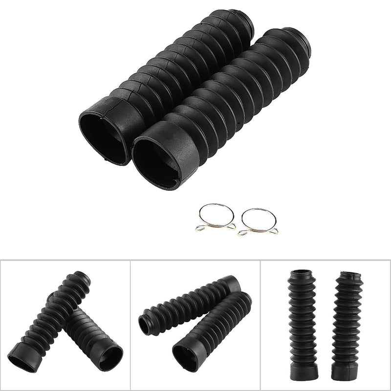 KIMISS Front Fork Cover, 205x42mm Motorcycle Front Fork Cover Gaiters Boots Shock Damping Dust Cover(Black) Black