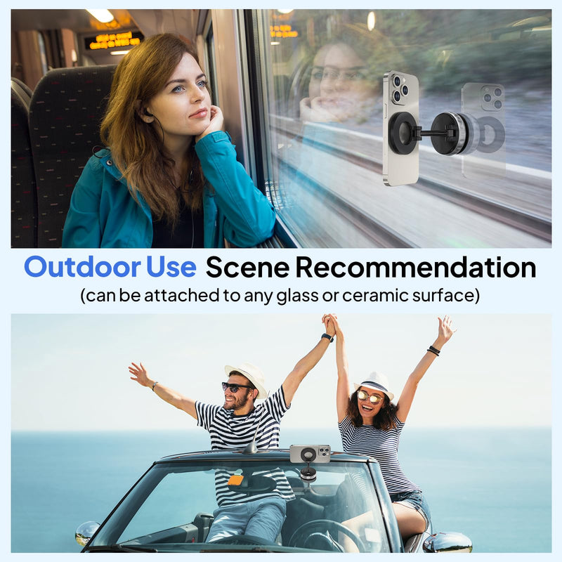 Car Phone Holder Mount for Your Car 360° Rotation Magnetic Phone Holder with Strong Suction Hands-Free Dashboard Car Accessories for Travel and Daily Use Black