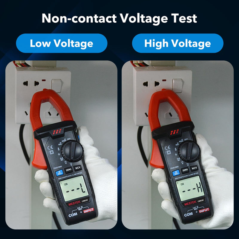 Digital Clamp Meter Multimeter, TRMS 6000 Counts 600A Current Amp Volt Meter, Auto-Ranging Voltage Tester Measures AC DC Current Voltage Resistance Capacitance Temperature Diodes Continuity NCV